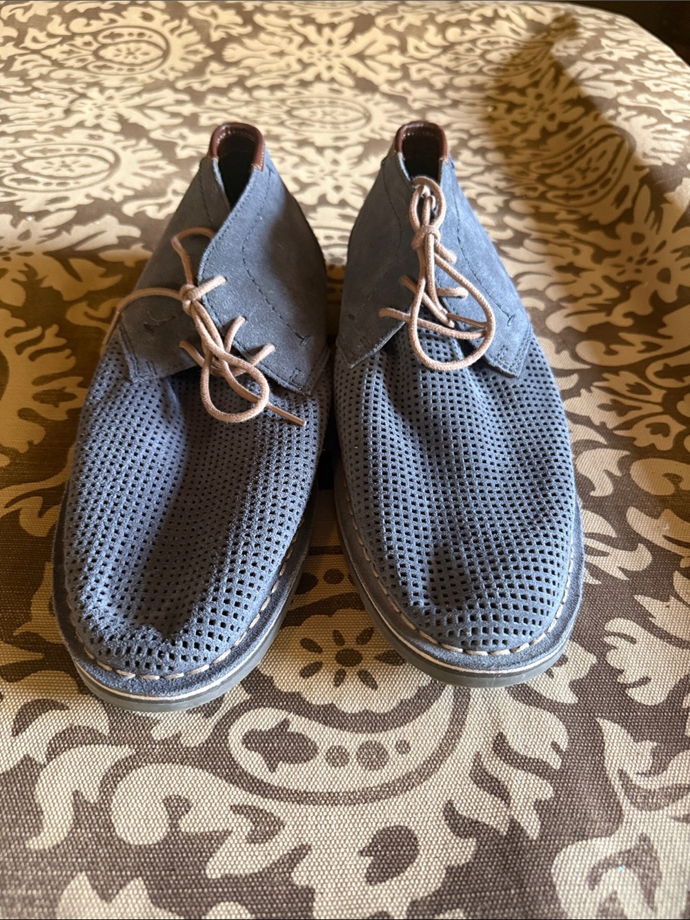 Reaction by Kenneth Cole Men's Blue Perforated Lace-Up Casual Shoes size 11